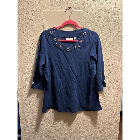Quacker Factory Blue Woman’s Top Size XL - Picture 1 of 6